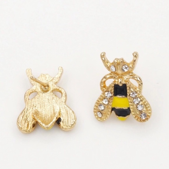 Bumble Bee Chrystal Earrings - Picture 3 of 3